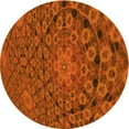 thumbnail image 1 of Ahgly Company Machine Washable Indoor Round Transitional Orange Red Orange Area Rugs, 3' Round, 1 of 7