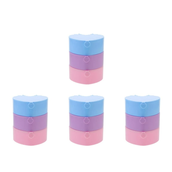 WORGEOUS 12 pcs Plastic Jewelry Storage Box Heart Shaped Box Trinket Box with
