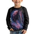 thumbnail image 3 of POLERO 2 Pack Boys Kids Tee Shirt Long Sleeve Fox and Horse Lightweight Loose Crewneck Basic T-Shirt Top for Toddlers Youth(Age 9-10), 3 of 6