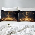 thumbnail image 4 of YST Starry Sky Galaxy Sheet Set with 2 Pillowcases,Astrology Bed Sheets Set,Geometric Stripes Sheets,Modern Abstract Flat Fitted Sheet Soft Breathable Decor,Black Golden King Size, 4 of 5