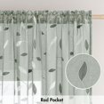 thumbnail image 6 of Ssheer Curta2 Panels Embroidered Leaf Patterned Rod Pocket Flsemi Faux Linen Window Drapes Set For Living Room Bedroom Dining  52x84 Inches Long, 6 of 7