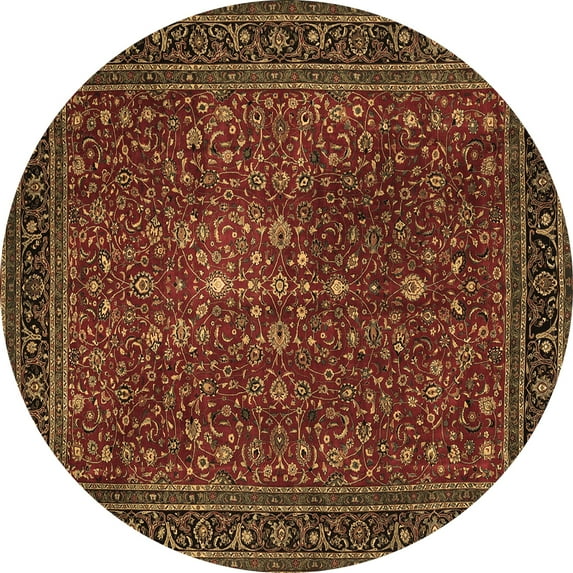 Ahgly Company Indoor Round Persian Brown Traditional Area Rugs, 8' Round