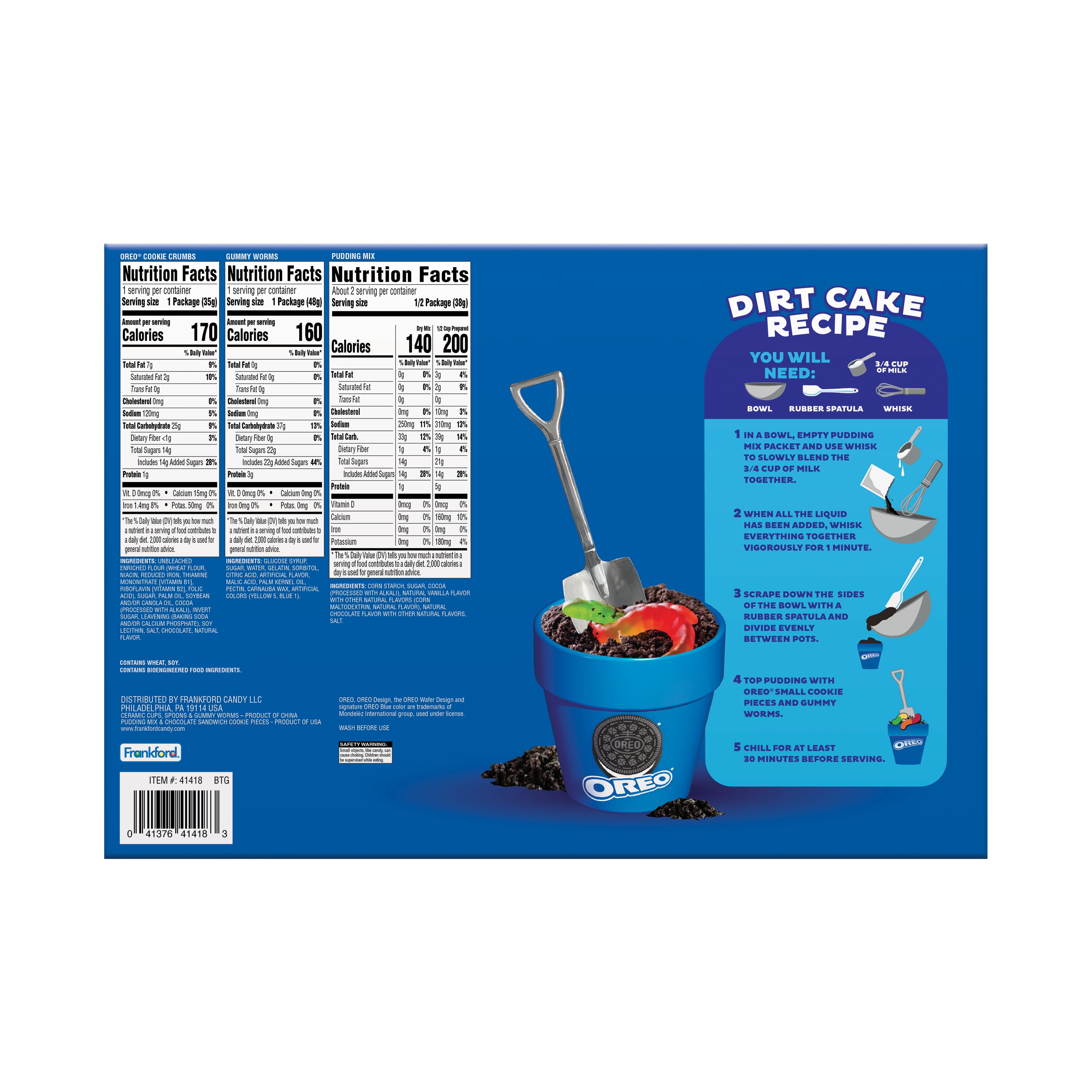 Oreo Dirt Cake 4 Pack Gift Set by Frankford Candy