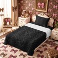 thumbnail image 3 of Meiyoeat Black Edgy Leopard Print Twin Sheets 3Pcs,Animal Spot Pattern Bedding,1 Flat Sheet,1 Fitted Sheet and 1 Pillowcase, 3 of 6