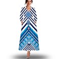 thumbnail image 2 of Moda mujer otoño estampado casual cuello pico cremallera manga larga vacaciones bolsillos vestido Fridja  yut5941, 2 of 5