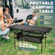 thumbnail image 3 of WUROMISE Sanny Mesa plegable portátil para picnic al aire libre, mesa enrollable de aluminio con bolsa de transporte fácil para interior, exterior, camping, playa, patio trasero, barbacoa, fiesta, pat, 3 of 5