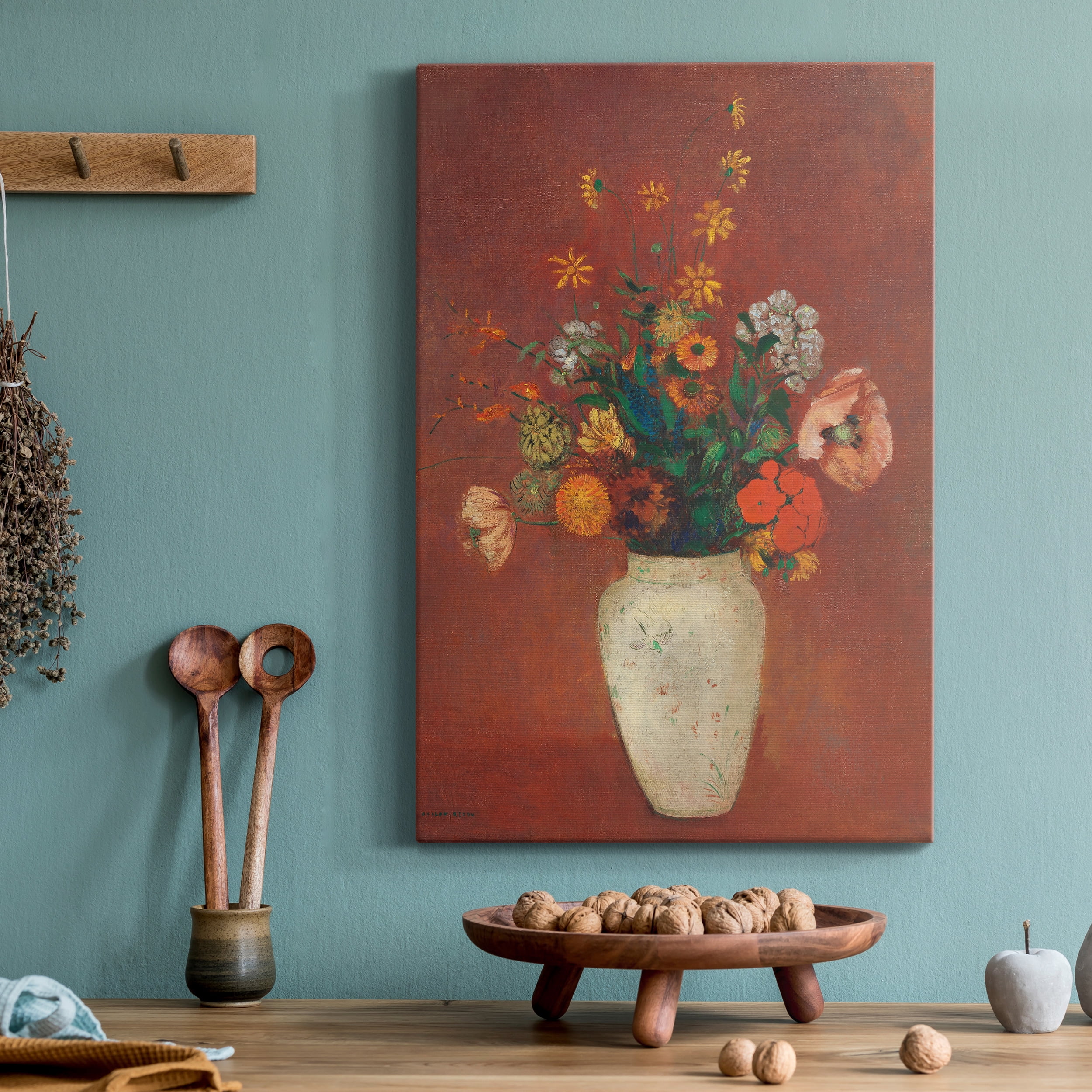 Bouquet in a Chinese Vase Premium Gallery Wrapped Canvas - Ready to Hang - 40 x 60