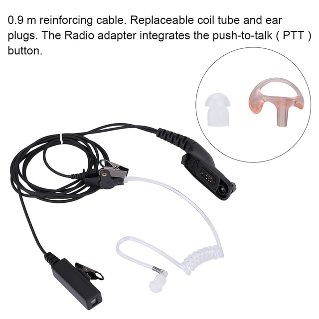 Auriculares PTT de 2 pines Air Tube Walkie-talkie Auriculares para Motorola P25, para radios bidireccionales Motorola DMR MOTOTRBO, XPR 6100, XPR 6350, XPR 6380, XPR 6550, XPR 6580, XPR 6500, XPR 6300 Ecomeon no