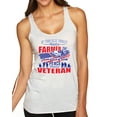 thumbnail image 1 of Wild Bobby, Thank a Farmer Thank a Veteran Eat In Peace Tri-Blend Racerback Tank Top, Heather White, X-Large, 1 of 3