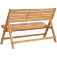 thumbnail image 3 of SAFAVIEH Luca Outdoor Patio Acacia Folding Bench, Natural Brown, 3 of 4