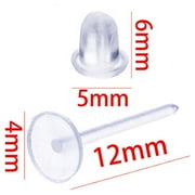 Fiaya Women Invisible Plastic Earrings, Clear Earrings, 25 Pairs Of Clear Plastic Post Earrings and Earring Backs Silicone
