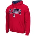 thumbnail image 2 of Men's Colosseum Red St. John's Red Storm Arch and Logo Pullover Hoodie, 2 of 3