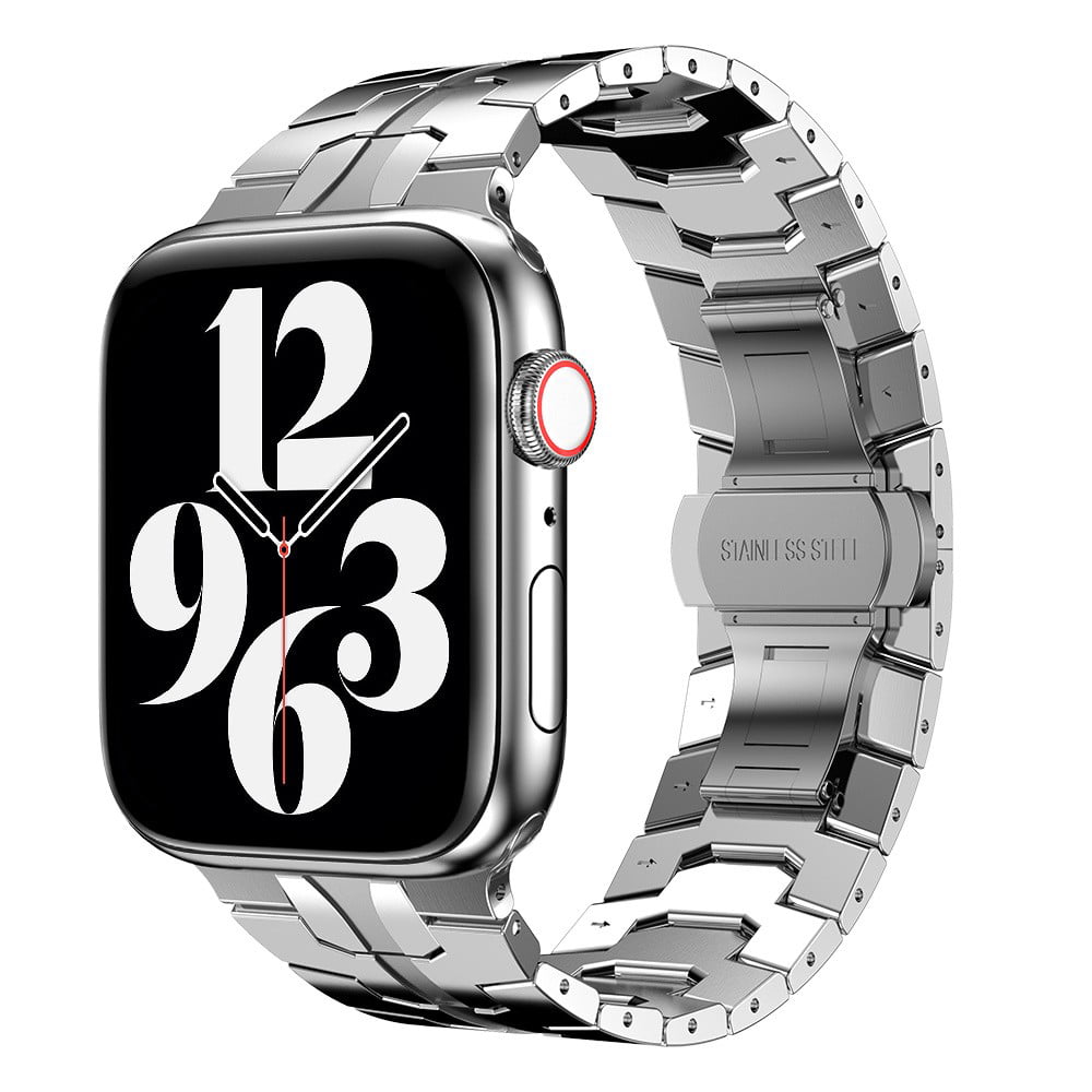  TISIMO Compatible with Apple Watch Band 41mm 40mm 38mm 45mm  44mm 42mm Women,Stainless Steel Metal iWatch Band for iWatch Series  9/SE/SE2/8/7/6/5/4/3/2/1,38mm 40mm 41mm Shiny Black : Cell Phones &  Accessories