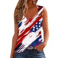 thumbnail image 2 of 4Th Of July Tops For Women, American Flag Tank Top V Neck Sleeveless Basic Casual Crop Tops Shirt Outfits Women Tank Top Pride Outfits Shirts Outfits Red White Shirts Tank (XXL, White) ZMTing, 2 of 4