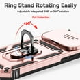 thumbnail image 3 of for iPhone 17 Pro Rugged Phone Case with Sliding Camera Cover, Kickstand TPU Bumper Drop Proof Durable Military Grade Protective Case Cover for iPhone 17 Pro, Rosegold, 3 of 9