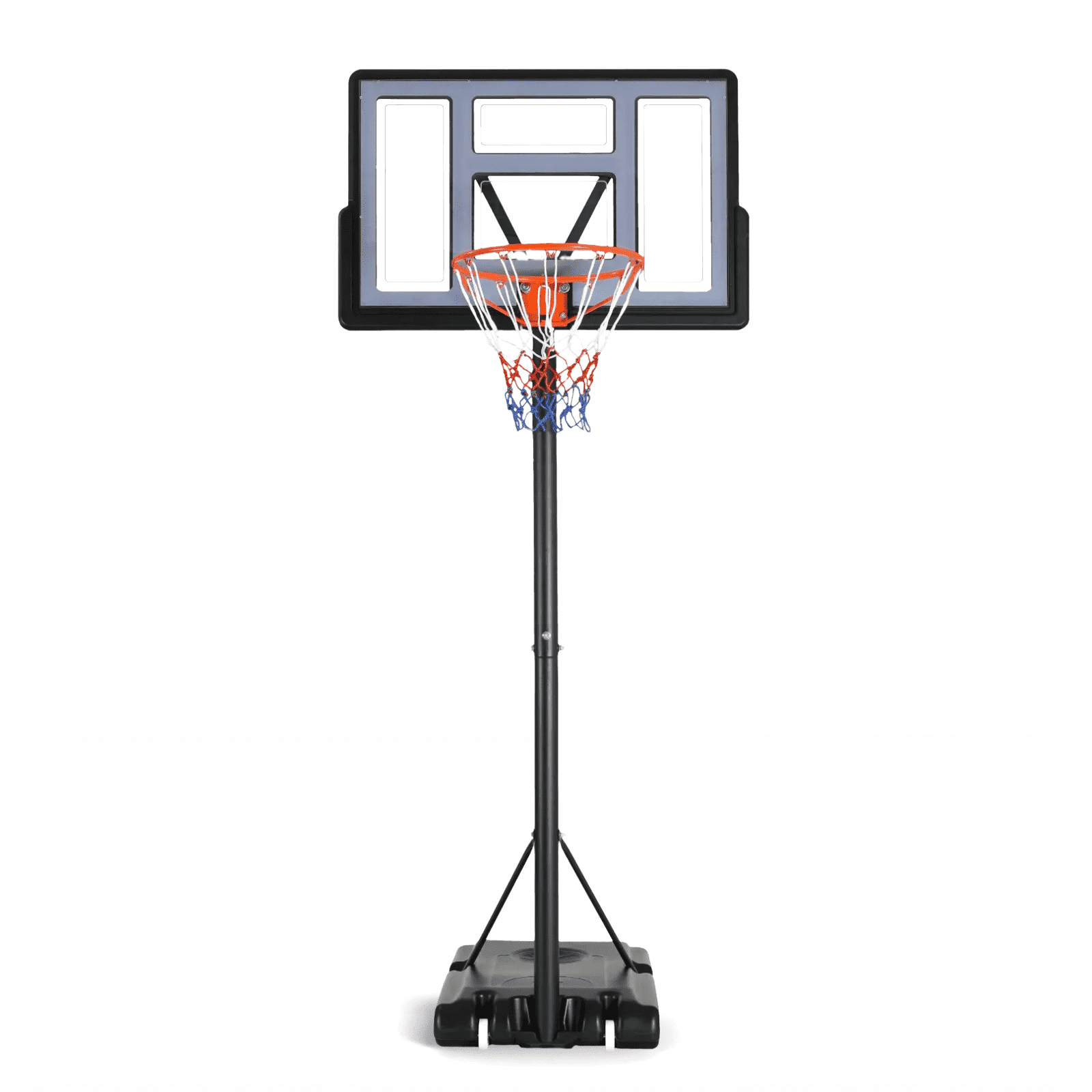 TLSUNNY 4.4-10ft Adjustable Height Portable Basketball Hoop Outdoor, Basketball Goal System w/44in Shatterproof Backboard, 2 Wheels for Kids/Teens/Adults