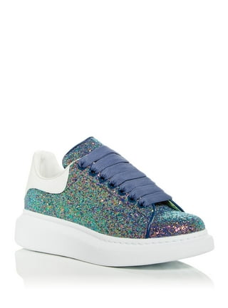 Alexander mcqueen deals silver glitter trainers