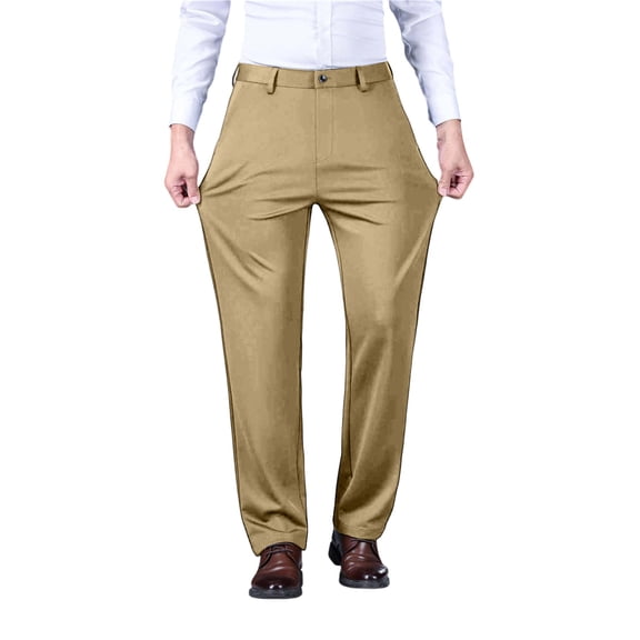 HXWCHs Lightweight Summer Dress Pants for Men Featuring Stretch Fabric and Modern Fit with Breathable Comfort 29 Khaki