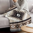 thumbnail image 3 of Brown Boho Blanket Soft Cozy Warm Throw Blanket for Couch, Plush Fuzzy Flannel Fleece Blankets for Sofa, Vintage Rustic Southwest Aztec Geometric Bed Blankets Lightweight Gifts for Women, 40"x50", 3 of 9