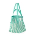 thumbnail image 3 of No Boundaries Women's Mesh Tote Bag, Jade Stripe, 3 of 5
