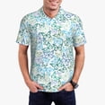 thumbnail image 2 of Balery Butterflies Printed Men’s Short Sleeve Polo Shirt, Midweight Men's Shirt,Golf Polo shirts -Large, 2 of 8