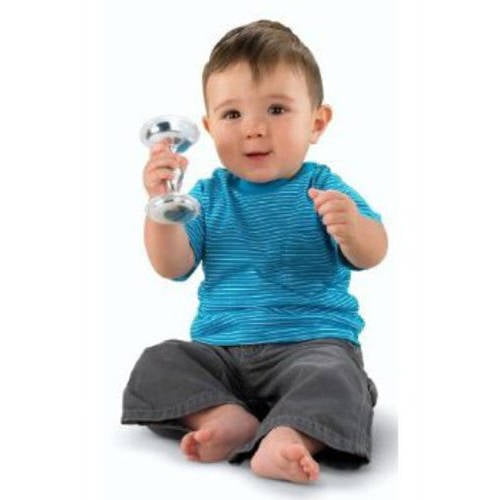 FisherPrice Baby's First Silver Dumbbell Rattle (Discontinued by