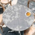 thumbnail image 4 of Grey Rustic Round Tablecloth 36-44 Inch Round Fitted Table Cloth with Elastic Edge, Vintage Farmhouse GraySolid Color Waterproof Table Cover Protector for Outdoor Picnic Party Dining, 4 of 9