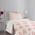 thumbnail image 5 of Ambesonne Pearls Quilted Bedspread Set 2 Pcs, Dotted Heart Pattern, Twin Size, Blush Cream Red, 5 of 6