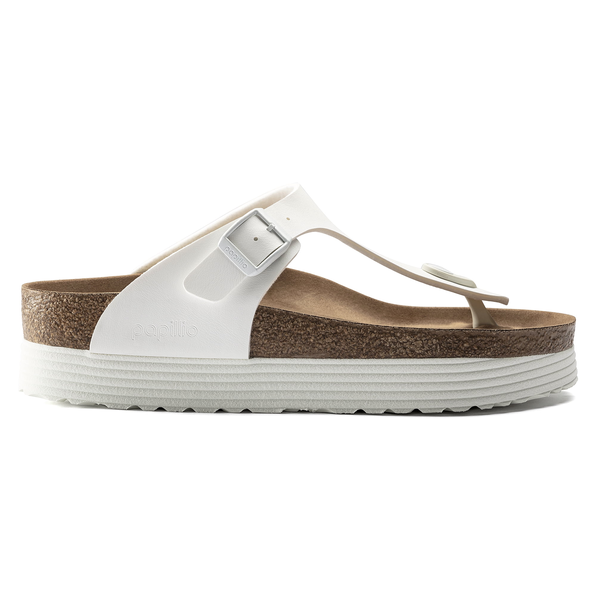 Birkenstock Gizeh Grooved Unisex Shoes Size 4, Color: White