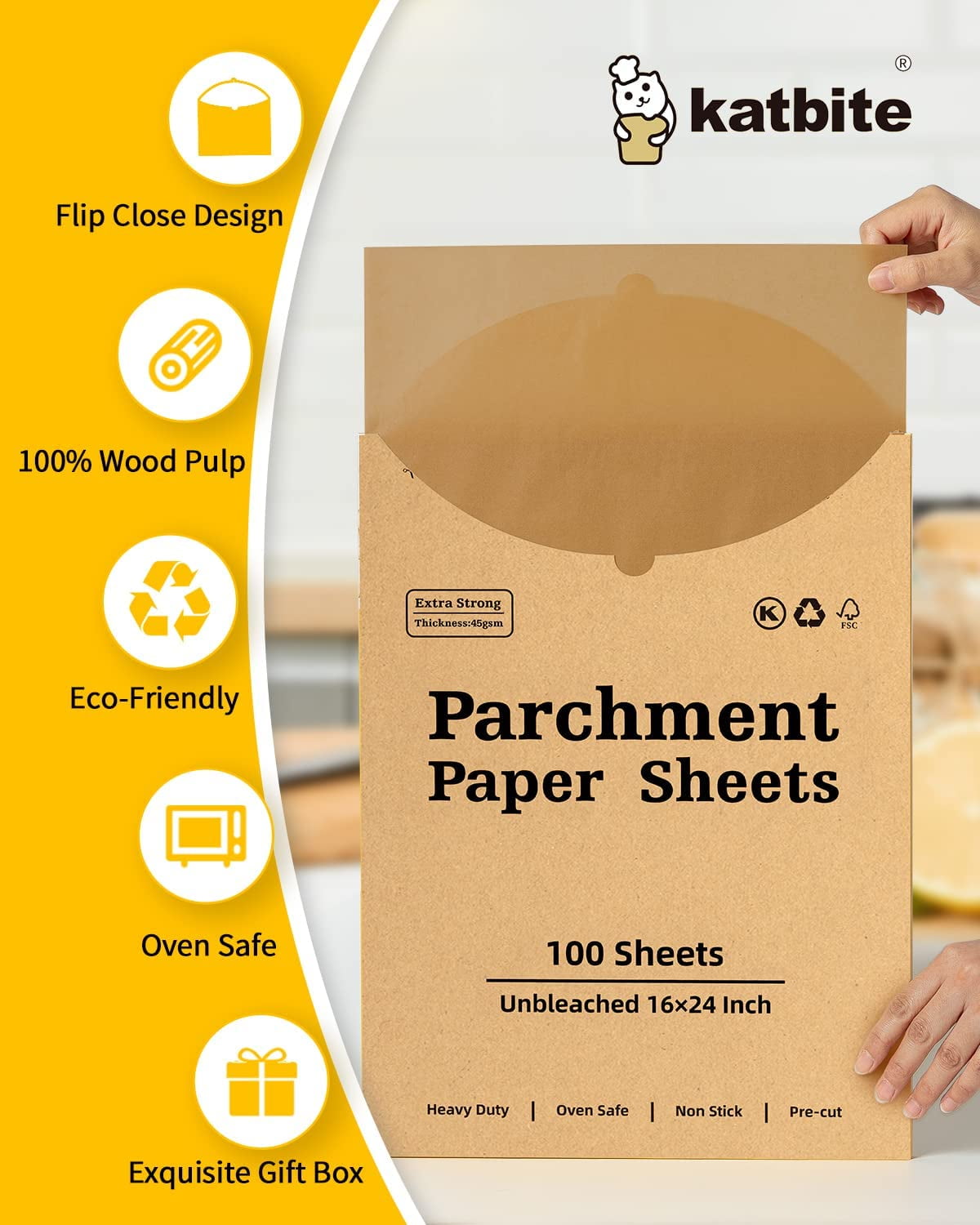 Katbite Parchment Paper, Heavy Duty 12x16 inches Baking Paper, 300 Sheets  Oil-proof and Non-stick Parchment Paper Sheets Perfect for Air Fryer,  Grilling, Steaming Cooking Bread Cake and Wrapping Food - Yahoo Shopping
