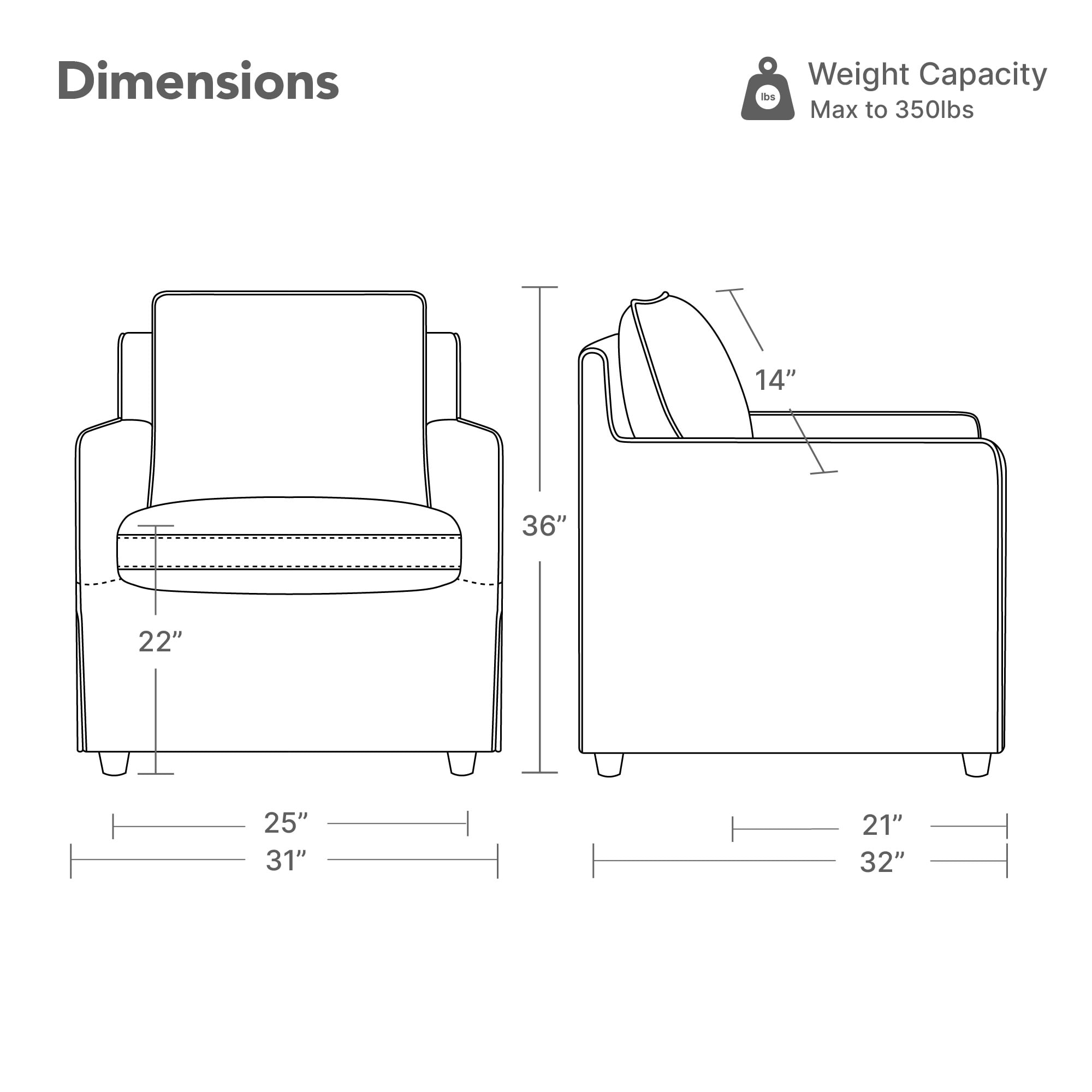 Spruce & Spring Upholstered Accent Chair for Living Room and Bedroom, Modern Lounge Armchair with Removable Cushions and Track Arms, Sand