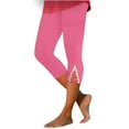 thumbnail image 2 of AGWOLF Womens Knee Length Capri Leggings Hallow Out Lace High Waist Leggings Skinny Cropped Workout Yoga Pants Sport Fitness Pants, 2 of 6