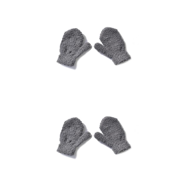 Sonducket 1 par de manoplas tejidas para bebés Manoplas delicadas para niños Niñas Niños Cubiertas de dedos de invierno Cubierta de mano para Gris oscuro 2Conjunto