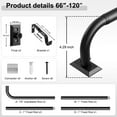 thumbnail image 4 of OLV Curtain Rods Wrap Around 66-120" Adjustable French Metal Large End Rods,Black, 4 of 9