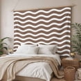 thumbnail image 3 of Brown White Small Tapestry for Bedroom Wall Hanging Tapestry,Modern Abstract Waves Water Ripple Striped Ceiling Backdrop Tapestries Poster Blanket Wall Decor for Teens Room Living Room Dorm 23" x 28", 3 of 8