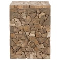 thumbnail image 3 of SAFAVIEH Forbes Nautical Bohemian Teak Square Stool/Table, Medium Oak, 3 of 5