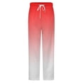 thumbnail image 5 of Aesthetic Red And White Gradient Winter Female Pants Flannel High Waist Women Pants Lady Warm Straight Leg Plush Trousers, 5 of 7