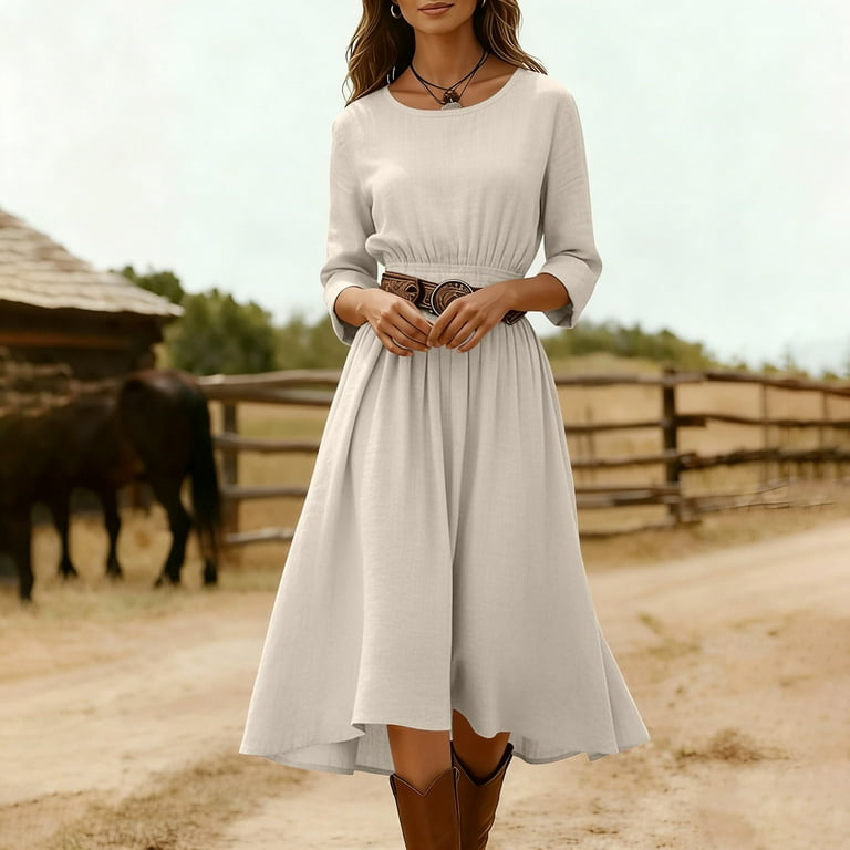 chinese dress ladies Kaiden Linen Seamed Midi Dress main image 1