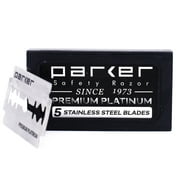 Parker's Double Edge Razor Blades,100 Count (20 x 5), Premium Platinum Razor Blades with Platinum, Tungsten and Chromium Coated Edges