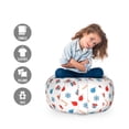 thumbnail image 2 of Christmas Storage Toy Bag Chair, Snowflakes Surprise Present Boxes Classical Candy Canes and Noel Baubles, Stuffed Animal Organizer Washable Bag, Small Size, Scarlet Beige, by Ambesonne, 2 of 3