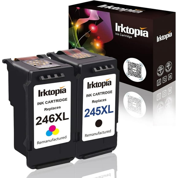 TRAHOO-Compatible Ink Cartridges Replacement for Canon PG-245XL CL-246XL 245 246 XL (1 Black 1 Tri-Color) with Ink Level Indicator for Canon PIXMA iP2820 MG2420 MG2520 MG2922 MX492 MX490