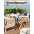 thumbnail image 4 of Outdoor Tablecloth with Umbrella Hole and Zipper, Orange Blue Pumpkin Fall Rectangle Table Cloth 60x102 Inch Waterproof Tablecloth, Thanksgiving Wheat Botanical Vintage Picnic Table Cover for Patio, 4 of 7