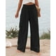 thumbnail image 3 of Pantalones casuales de verano para mujer, pantalones de cintura alta, palazzo suelto con bolsillos, 3 of 5
