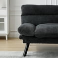 thumbnail image 3 of Memory Foam Futon,Convertible Futon Sofa Bed with Adjustable Armrests,Upholstered Futon Couch Sleeper Sofa for Compact Small Space,Black, 3 of 7