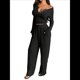thumbnail image 3 of Conjuntos de Dos Piezas de Otoño para Mujer, Camiseta de Larga con Cuello en V y Pantalones Anchos, Conjuntos de Chándal Informal. Negro S, 3 of 8