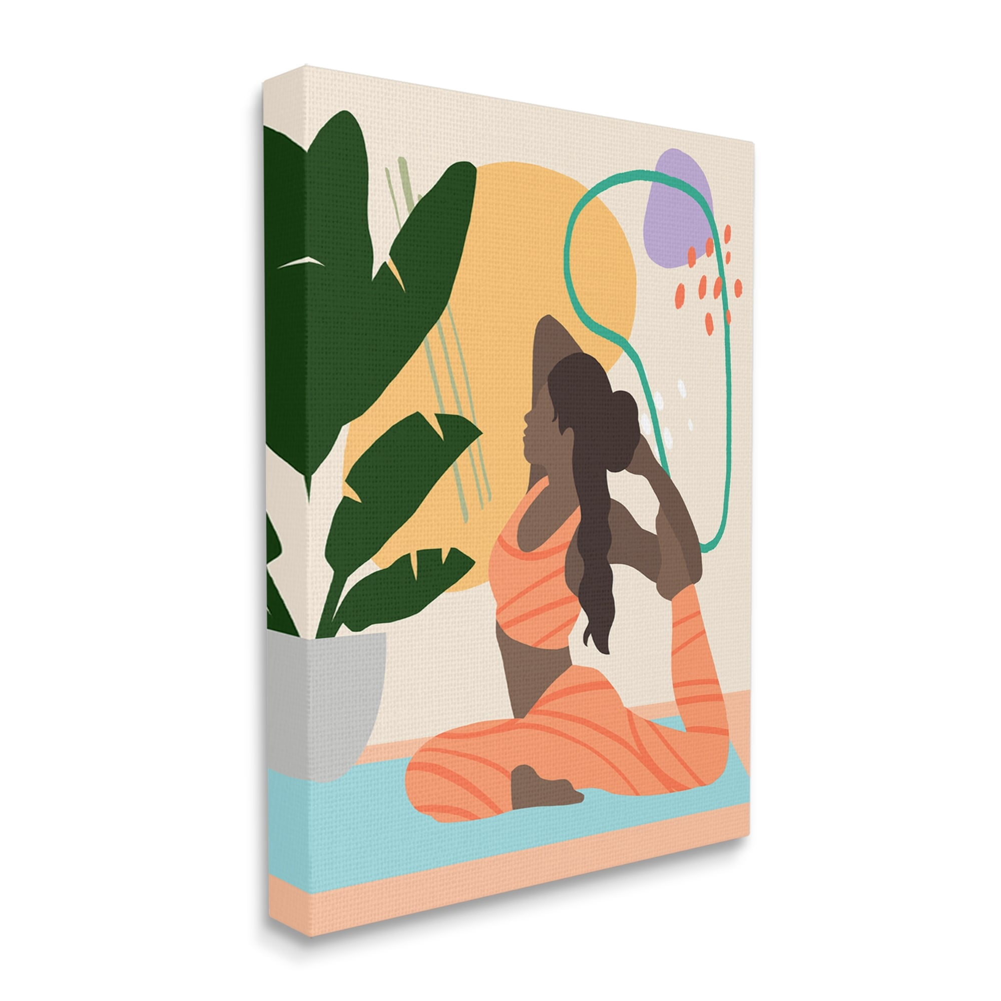 Stupell Industries Person Working Out Yoga Plant Modern Design, 16 x 20, Design by Annie Warren