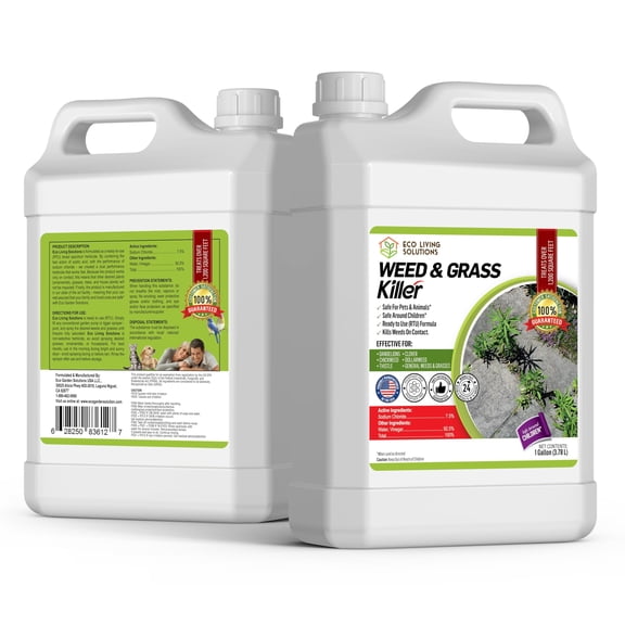 ECO GARDEN PRO - Organic Vinegar Weed Killer | Kid Safe Pet Safe | Clover Killer For Lawns | Moss Killer | Green Grass & Poison Ivy Killer | Spray Ready Glyphosate FREE Herbicide (1 Gallon)