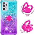 thumbnail image 2 of Clear Case for Samsung Galaxy A73 5G with Ring Kickstand, Girls Women Bling Gradient Quicksand Glitter Flowing Liquid Floating Case Cover for Samsung Galaxy A73 5G JB Bluish Violet, 2 of 14