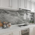 thumbnail image 3 of CHIHUT Marble Countertops Peel and Stick Kitchen Wallpaper Glossy Grey Marble Contact Paper for Counter Tops Waterproof Self Adhesive Shelf Liner Marble Vinyl Removable Marble Wallpaper 17.7"x100", 3 of 8