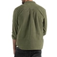 thumbnail image 5 of Spring Tops for Women Mens Shirts with Pockets Men Casual Turndown Long Sleeve Solid Pocket Cardigan Button Down Shirt Men Clothes, 5 of 7